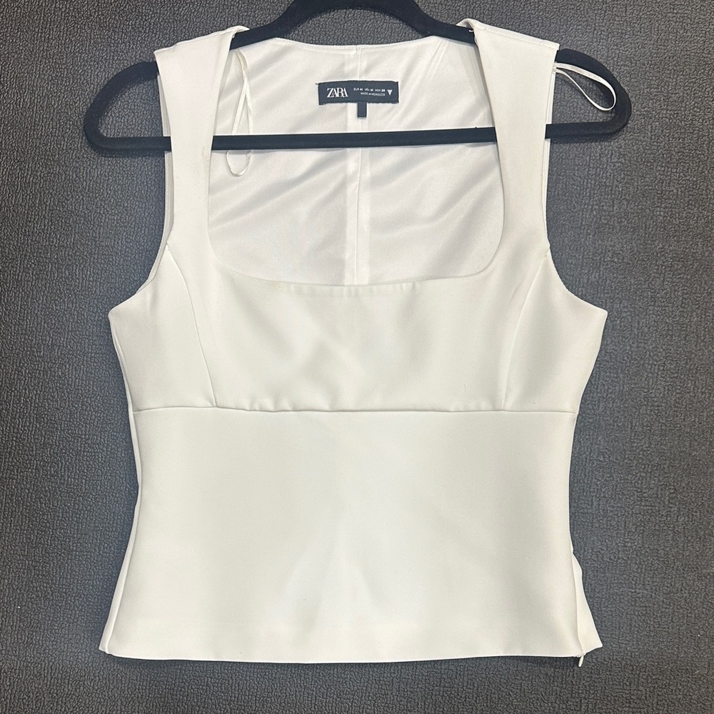 Zara Women's Elegant Cream Tank Top